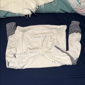 Under Armour White and Gray Hoodie